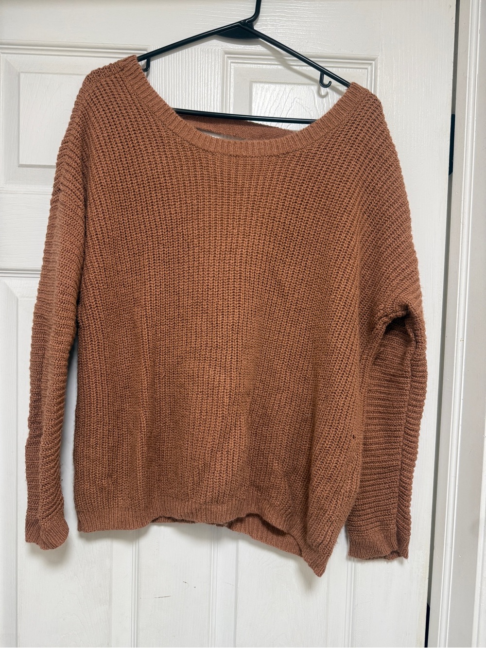 Forever 21 Chunky Knit Scoop Neck Sweater in Rust